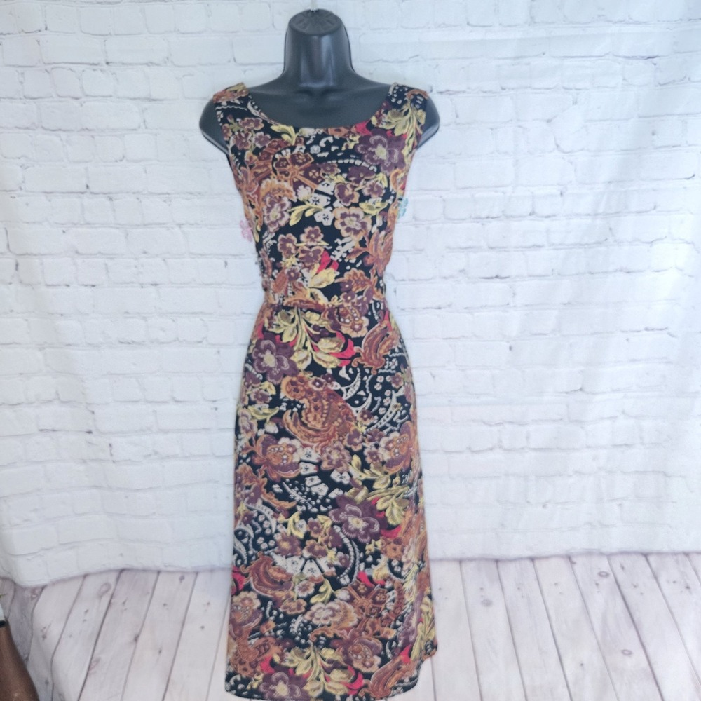 Vtg Mood Fall Paisley Floral Fairy Grunge Cottagecore Whimsigoth Fit Flare Dress